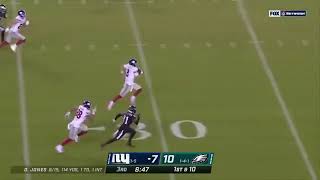 Daniel Jones Trips In The Open Field On 80 Yard Run | Giants vs Eagles Thursday Night Football