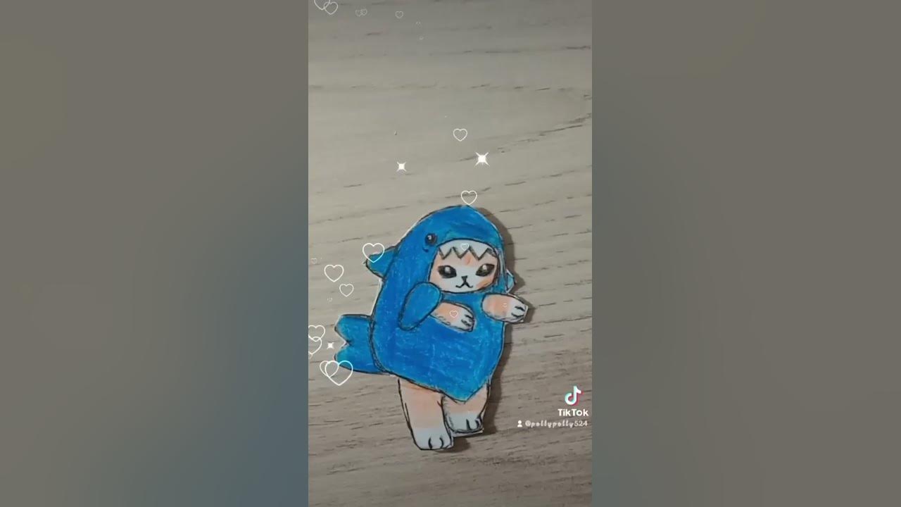 Бумажный котик в костюме акулы - YouTube