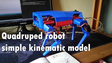 Quadruped robot, simple model walking.