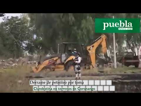 Derrame de petróleo por toma clandestina en terrenos de Coronango