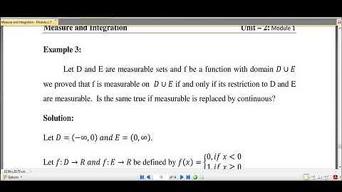 Measure and Integration 2.1-Is f to D and E is measurable