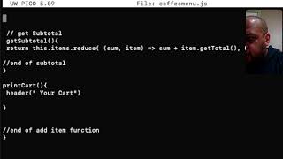 Javascript practice - object oriented programming | coffee menu application | terminal practice