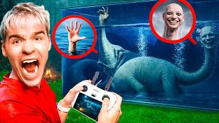 MY DRONE FILMED SEA HAND MONSTER AND WE SWAM TOO FAR AT 3 AM!! Sea Monster