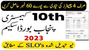 10th Class Chemistry Pairing Scheme 2023 || Punjab Board