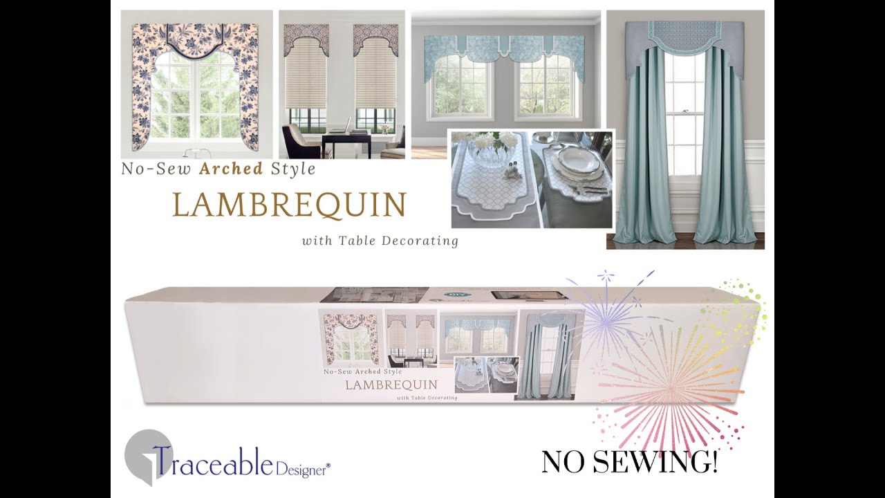 Traceable Designer No-Sew Arched Style Lambrequin Cornice-Valance Kit 