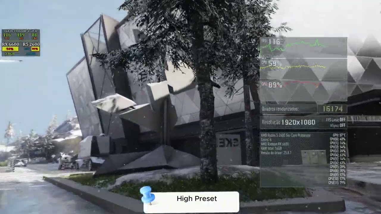 Ryzen 5 2600 + RX 6600 + 1080P = Ghost Recon Breakpoint