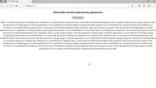 ReactJS : Show or Hide Content using ternary expression