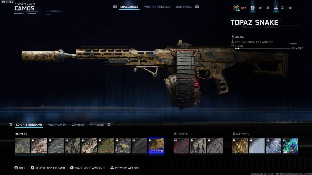 Black Ops 7 Endgame Camos Molten Gold 17/30