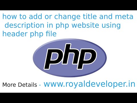 how to add or change title and meta description in php website using header php file