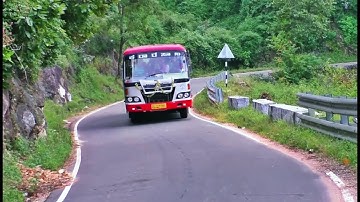 KSRTC Bus Turning on Kodaikanal Hills Hairpin Bend Road Dindugal.
