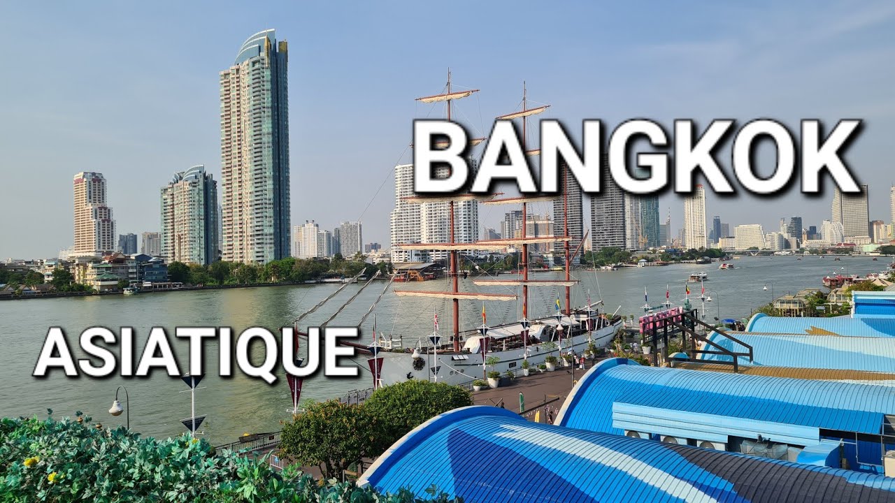 💥 Open Air Markt am Chao Praya, Citywalking Tour Bangkok,4k,