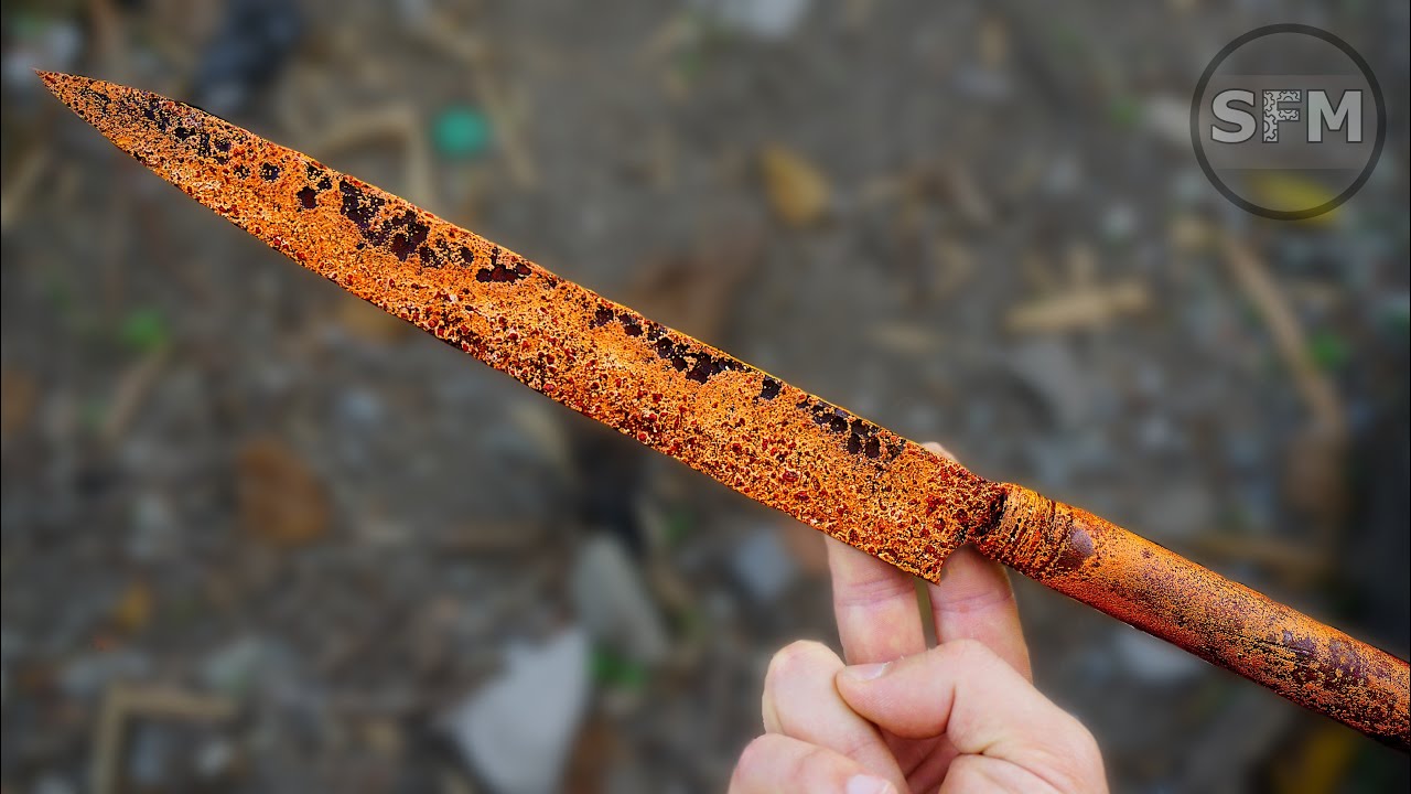 Реставрация старого ржавого японского ножа для суши