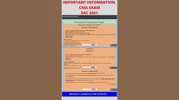|IMPORTANT INFORMATION|CMA|EXAM|DEC 2021|FINAL PAPER PATTERN||SUMIT DUBEY