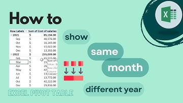 Excel Pivot Table: Show Same Month Different Year