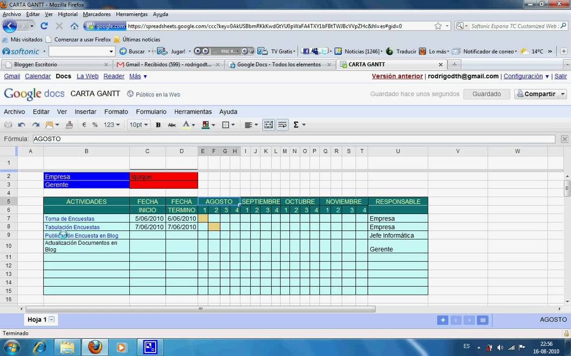 Diagrama De Gantt En Excel Excel Avanzado