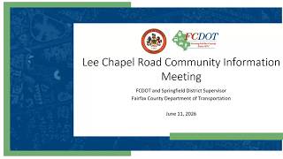 Lee Chapel Road Community Information Meeting – June 11, 2026