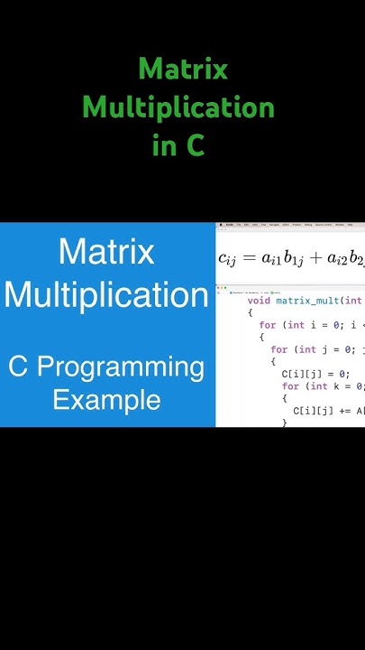 matrix multiplication in C programming language 🤔 - YouTube