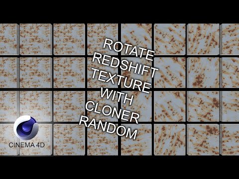 Randomize rotate repeating texture in the cloner using redshift. Cinema 4D Tutorial and Quick Tip.