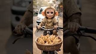 Cute Monkey Putru Sells Samosas To Feed His Sister Putrus Emotional Life Story