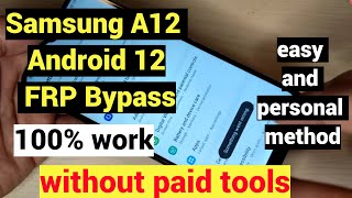 Samsung A12 Android 12 FRP Bypass (Something Went Wrong) Without Tool | A127F Google Lock Bypass Samsung A12 Android 12 FRP Bypass (Something Went Wrong) Without Tool | A127F Google Lock Bypass
