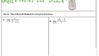 Limits: Complex Fractions and Rationalization Methods