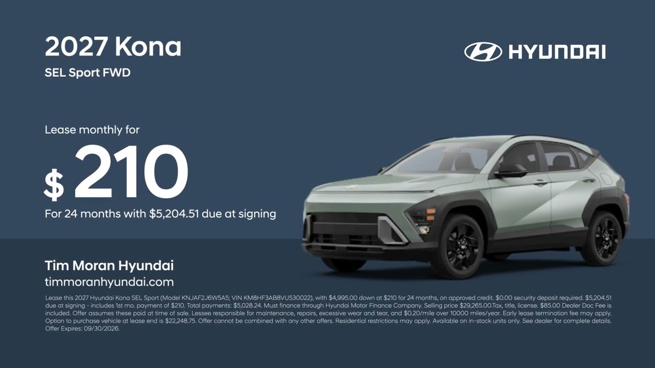 Hyundai Kona 09/11/2026 7957909 - YouTube