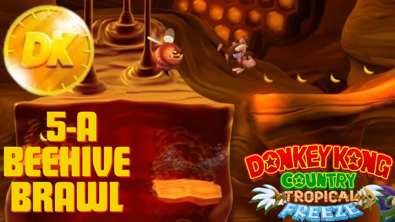 [Donkey Kong Country Tropical Freeze] Time Trials 5-A Beehive Brawl Shiny Gold 100%