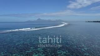 Tahiti Stock Footage, aerial view of Moorea island