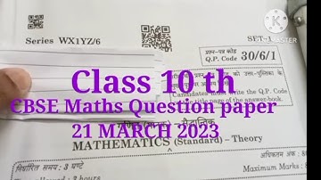 CBSE CLASS 10th Mathematics Question paper ,21 March 2023 ,set 1