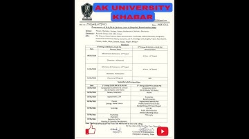 # Examination date part 2 session 2021_2024# b.a# b.sc# b.com# exam time # ak University khabar #