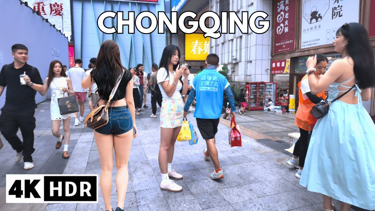 Walk in Bustling Streets of Chongqing, China Walking Tour 4K HDR