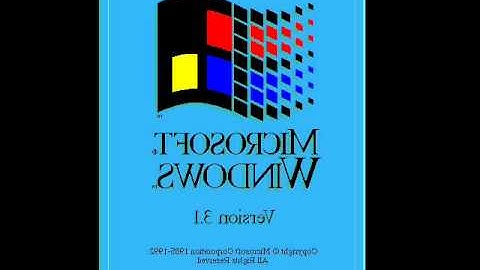 Microsoft Windows Version 3.1 (1992) Logo - Normal and Mirrored