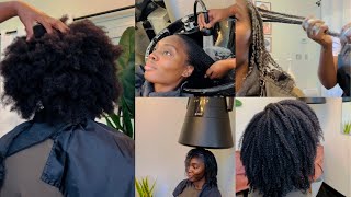 My First Natural Hair Salon Visit| Wash and Go   Curly Cut on Type 4 Hair