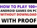 How To Play 100+ Android Games Games On Pc Without Download In Hindi/Urdu By GAMES &amp; TRICKS