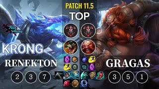 RNW KronG Renekton vs Gragas Top - KR Patch 11.5