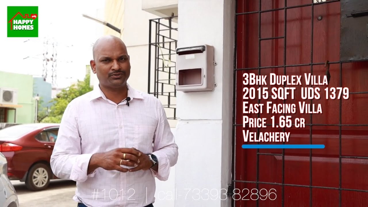 SOLD 1012 Individual Villa Sale in Velachery, Chennai 3 BHK Land 1379 Sq.ft Buildup 2015
