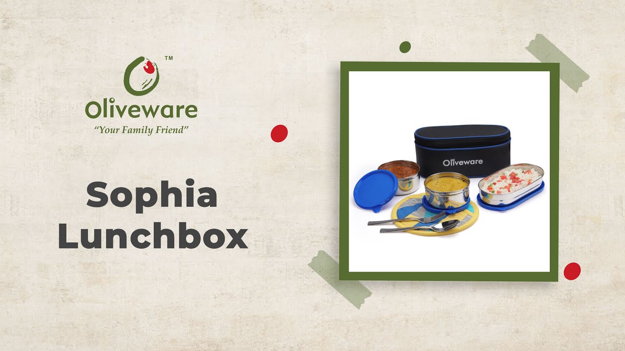 Oliveware Sophia Lunchbox | Stainless Steel | Easy to Carry Bag