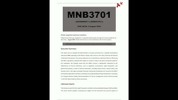 MNB3701 Assignment 2 Detailed Answers Semester 2 Due 5 August 2024