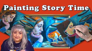 A 'Story Time'  Ginger's Spy Story  and An Acrylic Painting  of  A Moment with Goldie