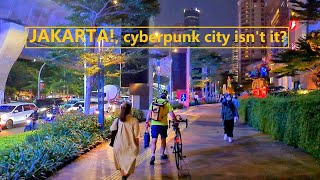 Jakarta at night ‼️ looks like a cyberpunk city ⁉️ just night walking in Jakarta downtown