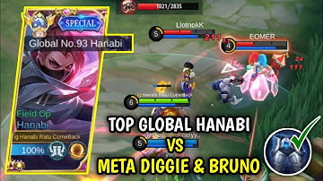 CARA MELAWAN META DIGGIE & BRUNO DI GOLD LANE PAKAI HANABI - HANABI BEST BUILD TERSAKIT - MLBB