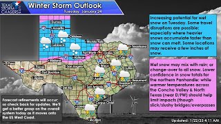 Winter Storm & Heavy Rain on Tuesday - Texas Weather Roundup [January 22, 2023]