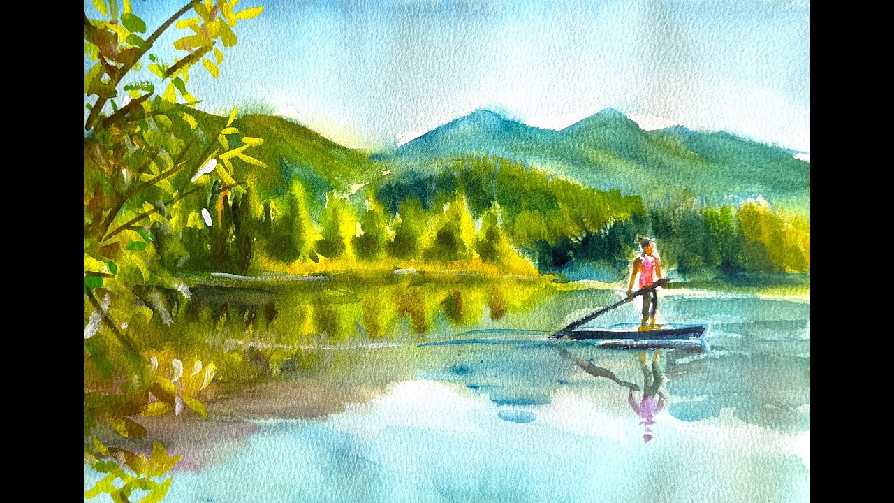 N1118 水彩风景Watercolor Landscape 수채화풍경- YouTube