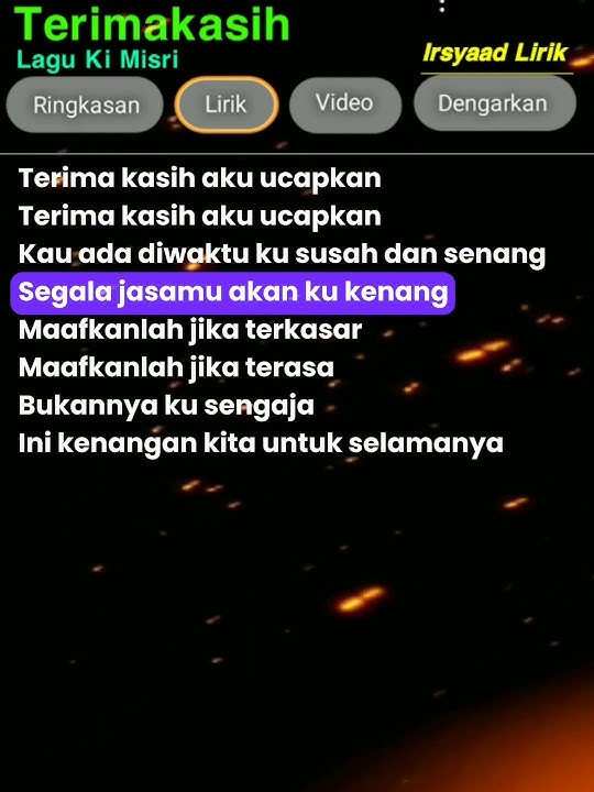 Terimakasih - Ki Misri ( lirik lagu ) #shorts #liriklagu #songlyrics #lyrics