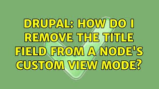 Drupal: How do I remove the title field from a node's custom view mode?