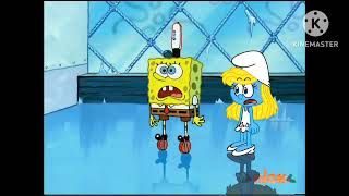 Spongebob Squarepants Plankton Messes Up With Theomerstant Featuring Smurfette From The Smurfs