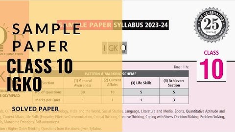 class 10 IGKO sample paper 2023/IGKO class 10 sample paper 2023/class 10 general knowledge Olympiad