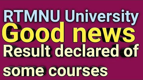 RTMNU University new courses result declared, Nagpur University exam result updates, #rtmnu #result