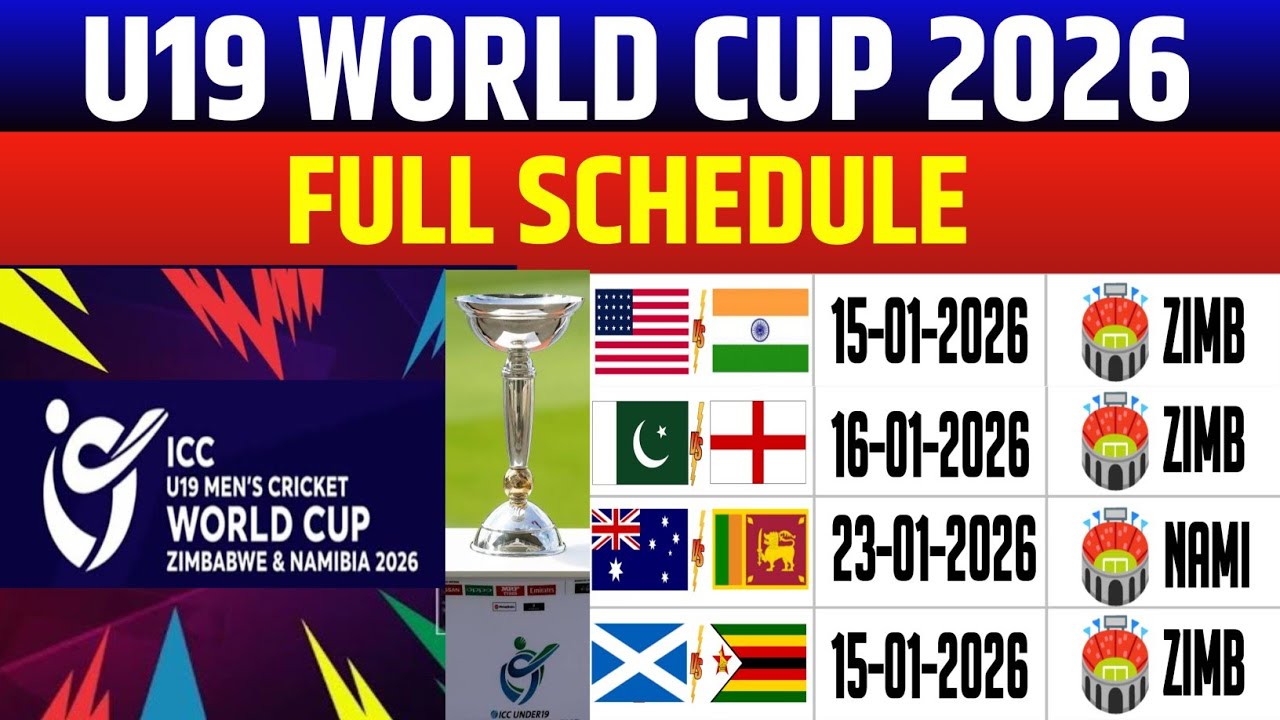 Under 19 World Cup Schedule | u19 World Cup 2026 Schedule