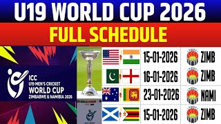 Under 19 World Cup Schedule | u19 World Cup 2026 Schedule